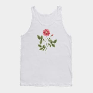 Wild Rose Flower Vintage Botanical Illustration Tank Top